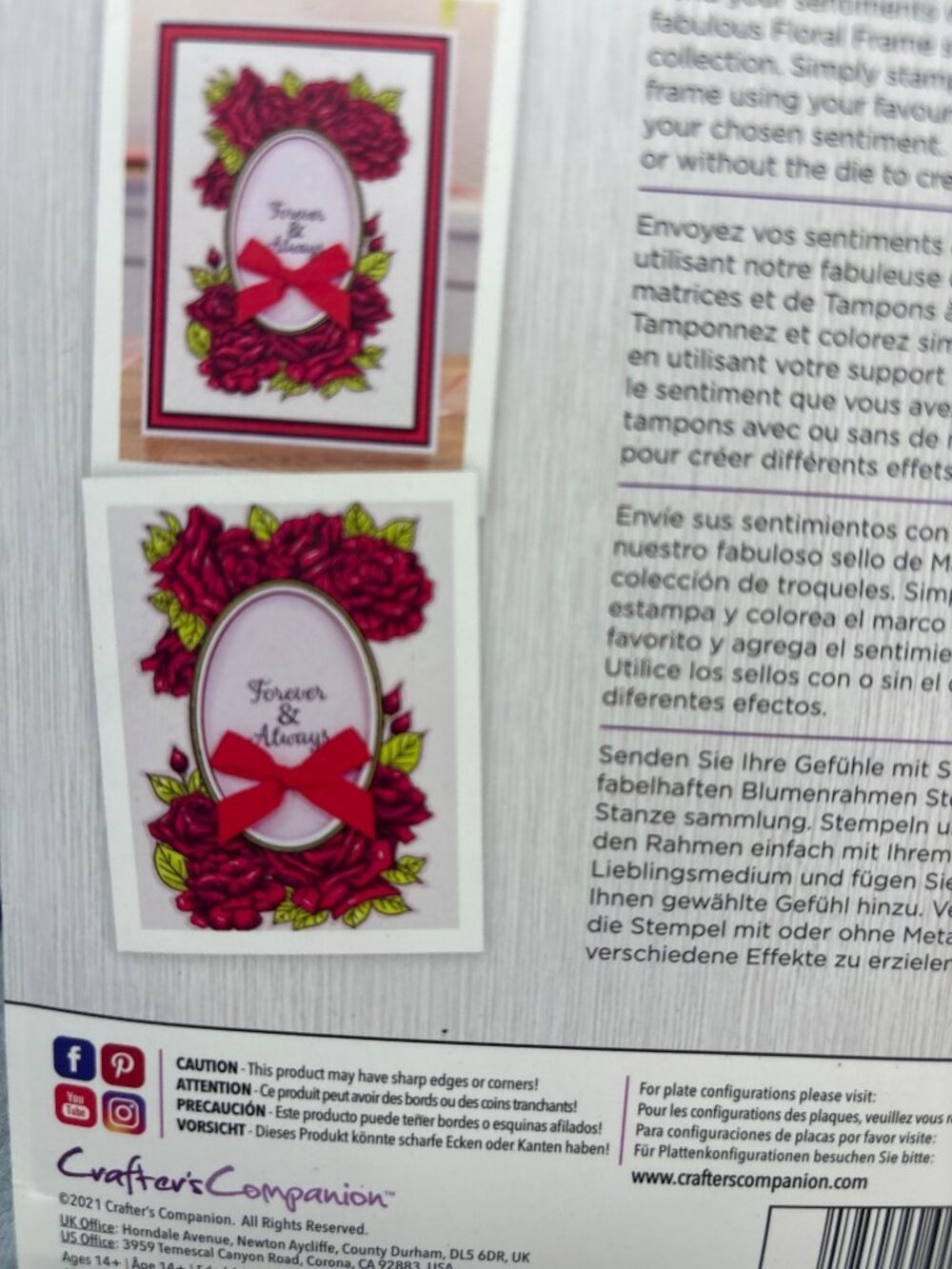 Gemini 4-Pc Stamp Die Set Floral Frame "Forever & Always" Cardmaking Craft Suppl - Picture 7 of 11